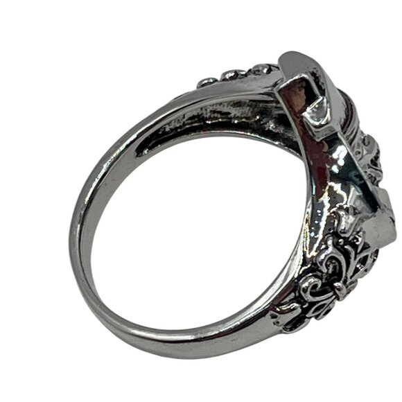 Skull Cowboy Ace Of Spades Stainless Steel Ring Size 14 A591 - Picture 5 of 8